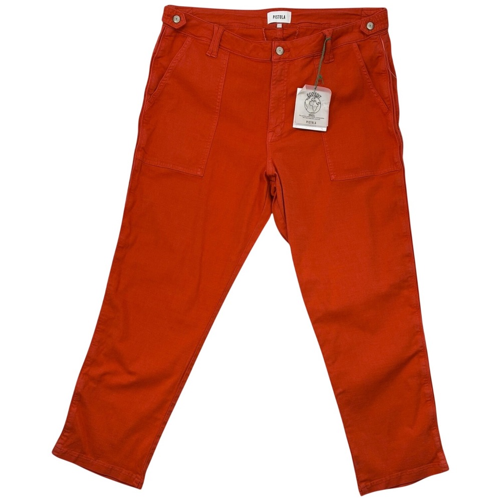 Pistola Salmon Utility Straight Crop‎ Jeans Patch Pocket NWT Size 33
